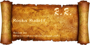 Roska Rudolf névjegykártya